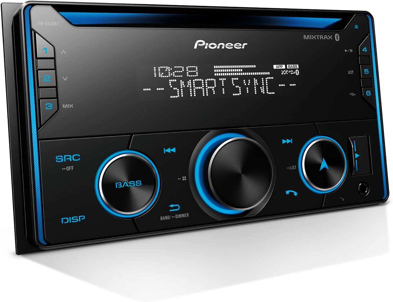 FH-S520BT Double Din CD Car Stereo, Bluetooth, USB/AUX, AM/FM Radio | CD Receiver, FLAC, 13-Band EQ, 50W X 4, Voice Control, Front, Rear/Sw Selectable RCA Preouts