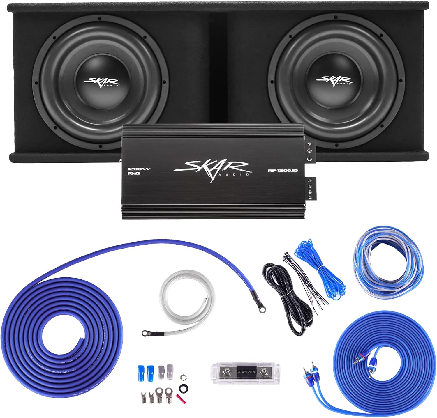 Dual 12" Complete 2,400 Watt SDR Series Subwoofer Bass Package - Includes Loaded Enclosure with Amplifier