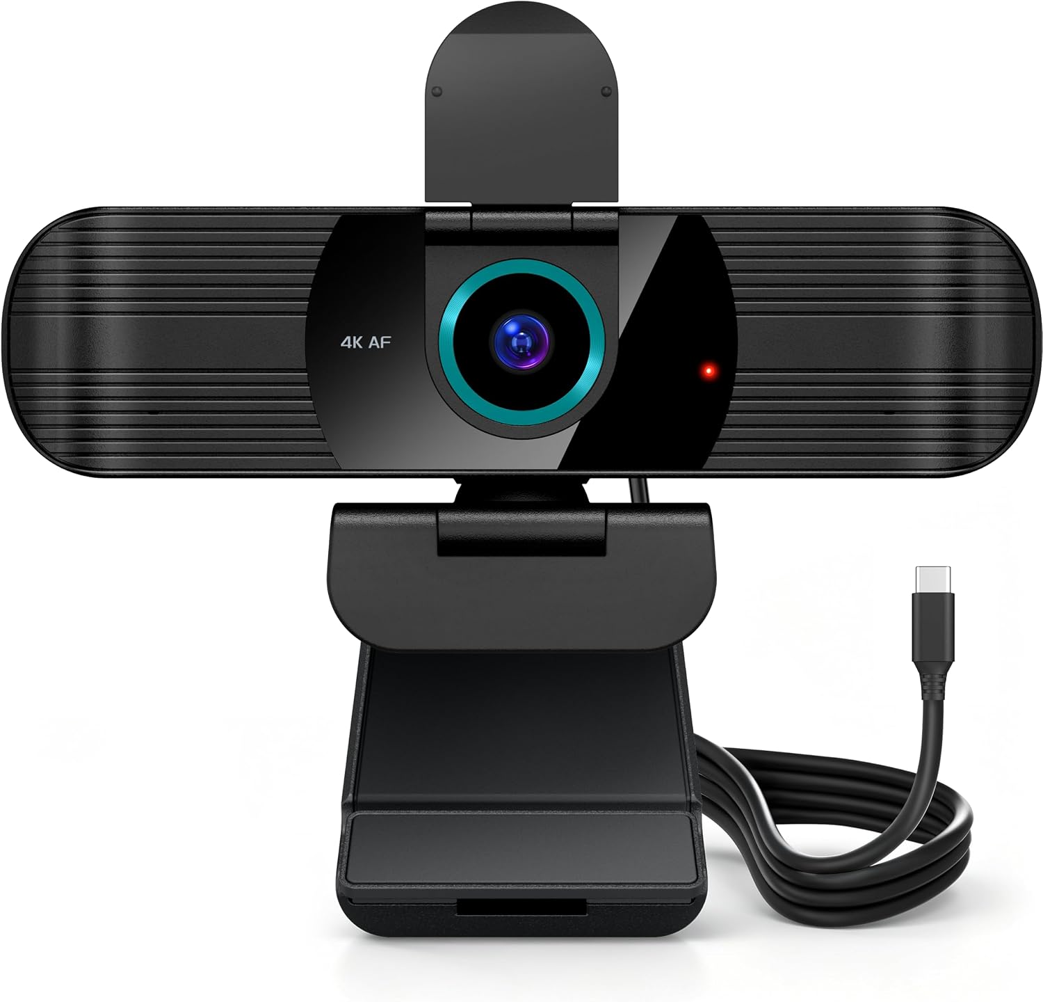 Pro UHD 4K/30Fps Webcam, External USB-C Web Camera for Pc/Laptop | Dual Noise-Cancelling Mics | Clear Audio | Auto-Focus | Wide-Angle | Low-Light Correction | CMOS Sensor | Plug and Play