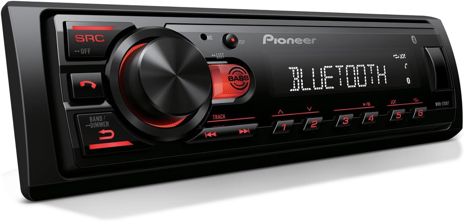 MVH-S230BT 1-Din Car Stereo with Bluetooth, USB, AM/FM Radio | Digital Media Receiver, 50W X 4 Output, Iphone/Android Compatible, Front/Sw (Mono) Selectable RCA Output