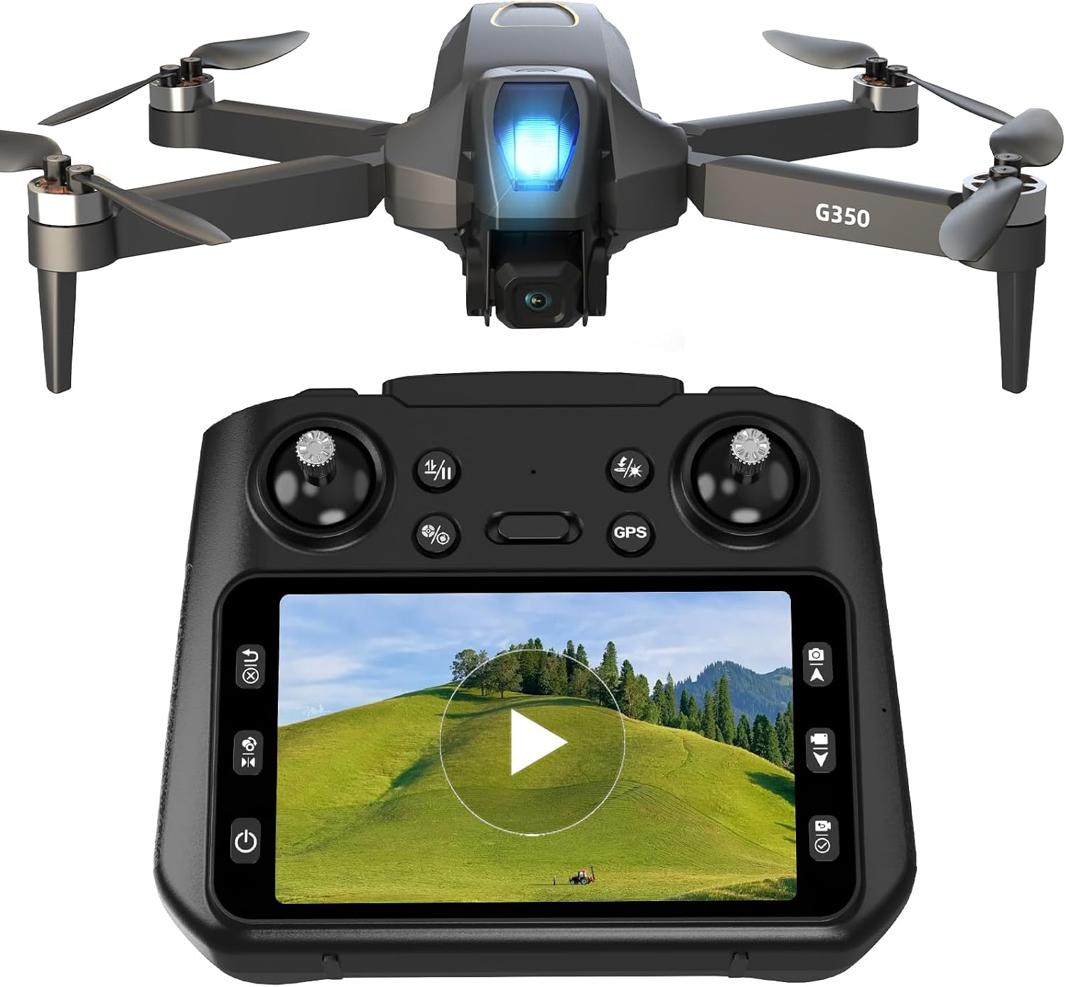GPS Drone with 1080P Camera for Adults, Drone with 4.5″LCD Screen Remote | RC Drone with 4.5″ LCD Screen Remote, Foldable Quadcopter, Mini Drone for Beginner, Auto Return, Follow Me, under 249G