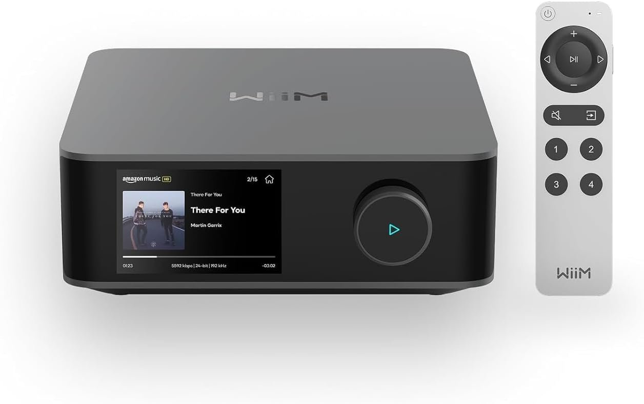 Amp Ultra Stereo Streaming Amplifier, HDMI ARC & Roomfit, Space Gray | Upgrade Passive Speakers with 100W/Ch at 8Ω, Hi-Res Sound, Touchscreen Control, Roomfit Correction, and Multi-Room Audio