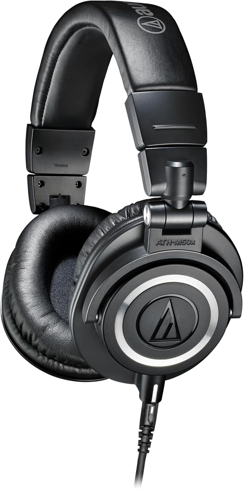 Audio-Technica ATH-M50X Professional Studio Monitor Headphones, Black, Professional Grade, Critically Acclaimed, with Detachable Cable | Includes 3 Cables, Pouch and 6.3Mm Adapter for Monitoring, Mixing and Tracking