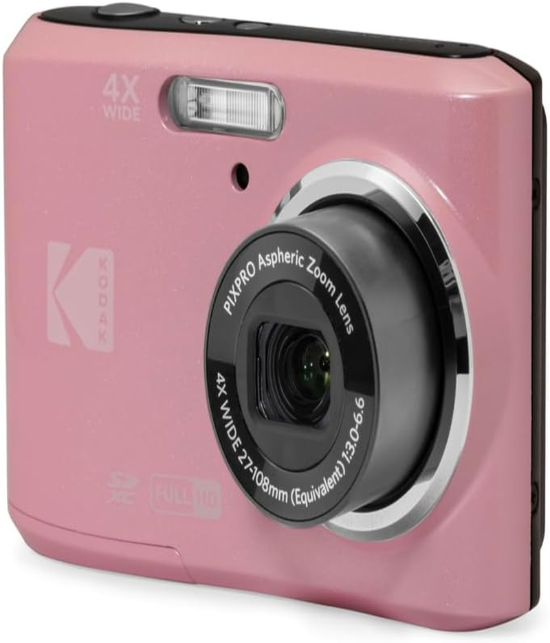 KODAK PIXPRO FZ45 16MP Compact Digital Camera, 4X Optical Zoom, AA, Pink | 1080P Full HD Video, 27Mm Wide Angle Lens, 2.7 Inch LCD, Point and Shoot, Digicam, Travel and Family Photos