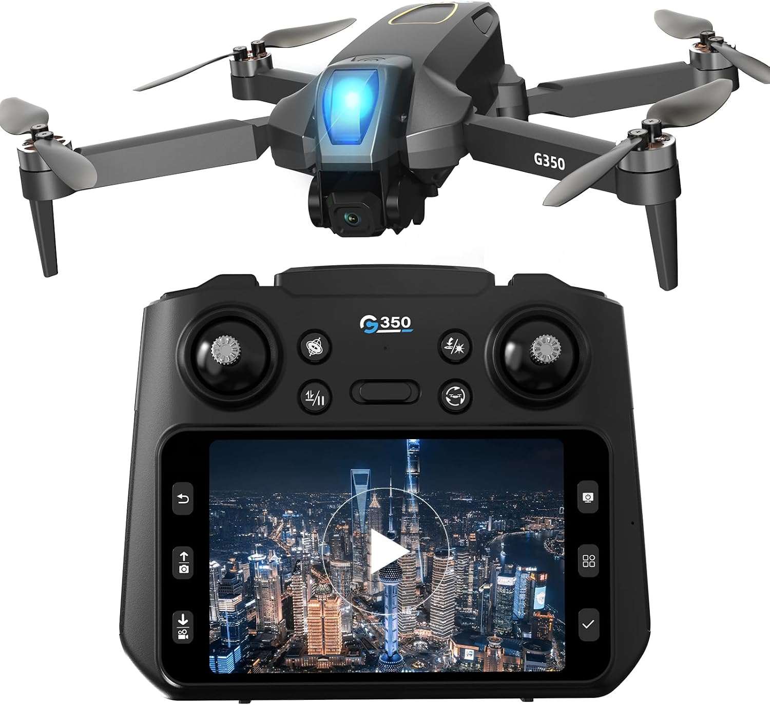 Drone with Camera 4.5" LCD Screen on Controller, Drone with Screen, FPV Drones with Brushless Motor for Adult Beginner, Foldable RC Quadcopter, One Key Start, Easy to Fly, Toy for Kids Adult Beginners