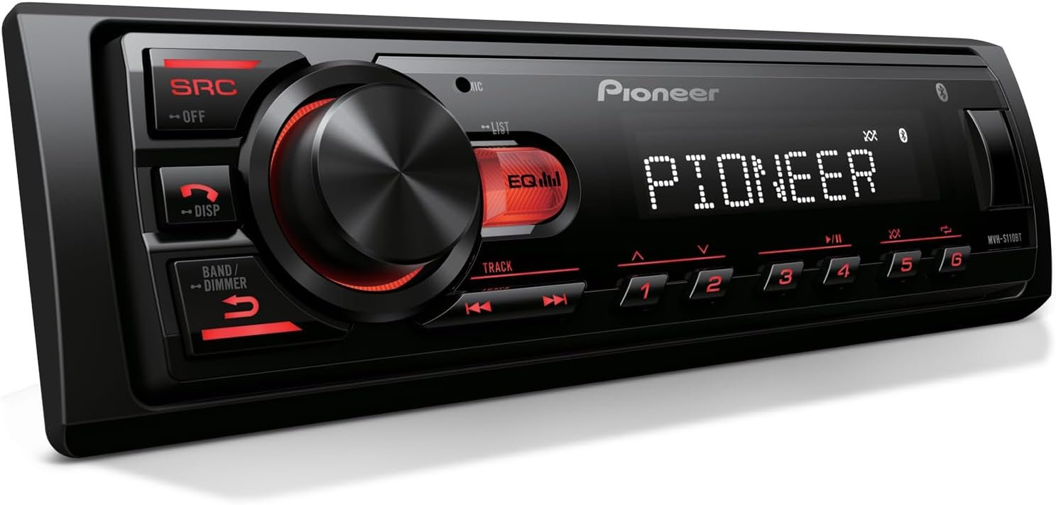 MVH-S110BT 1-Din Digital Media Car Stereo with Bluetooth | Digital Media Receiver, USB Input, 50W X 4 Output, AM/FM Radio, Iphone & Android Compatible, Front & SW RCA Output