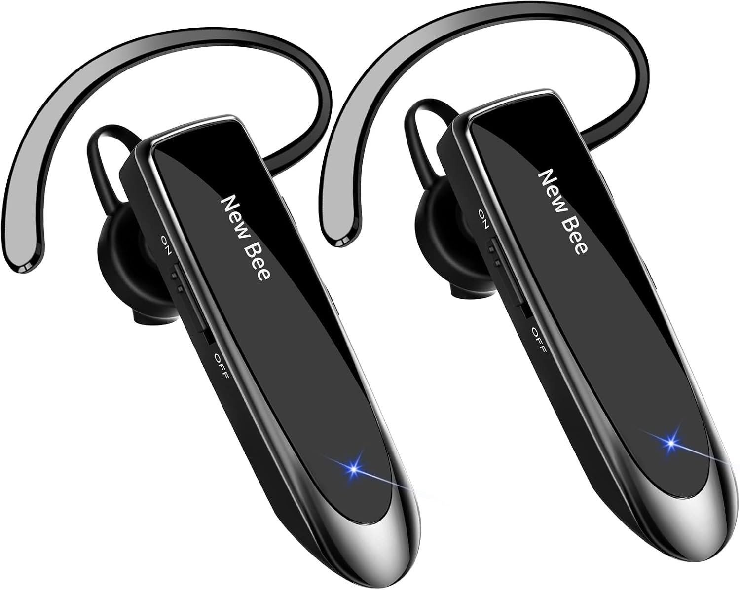 [2 Pack] Bluetooth Earpiece Wireless Handsfree Headset V5.0 24 Hrs Driving | with Microphone 60 Days Standby Bluetooth Headset for Iphone Android Driver Cell Phone Calls