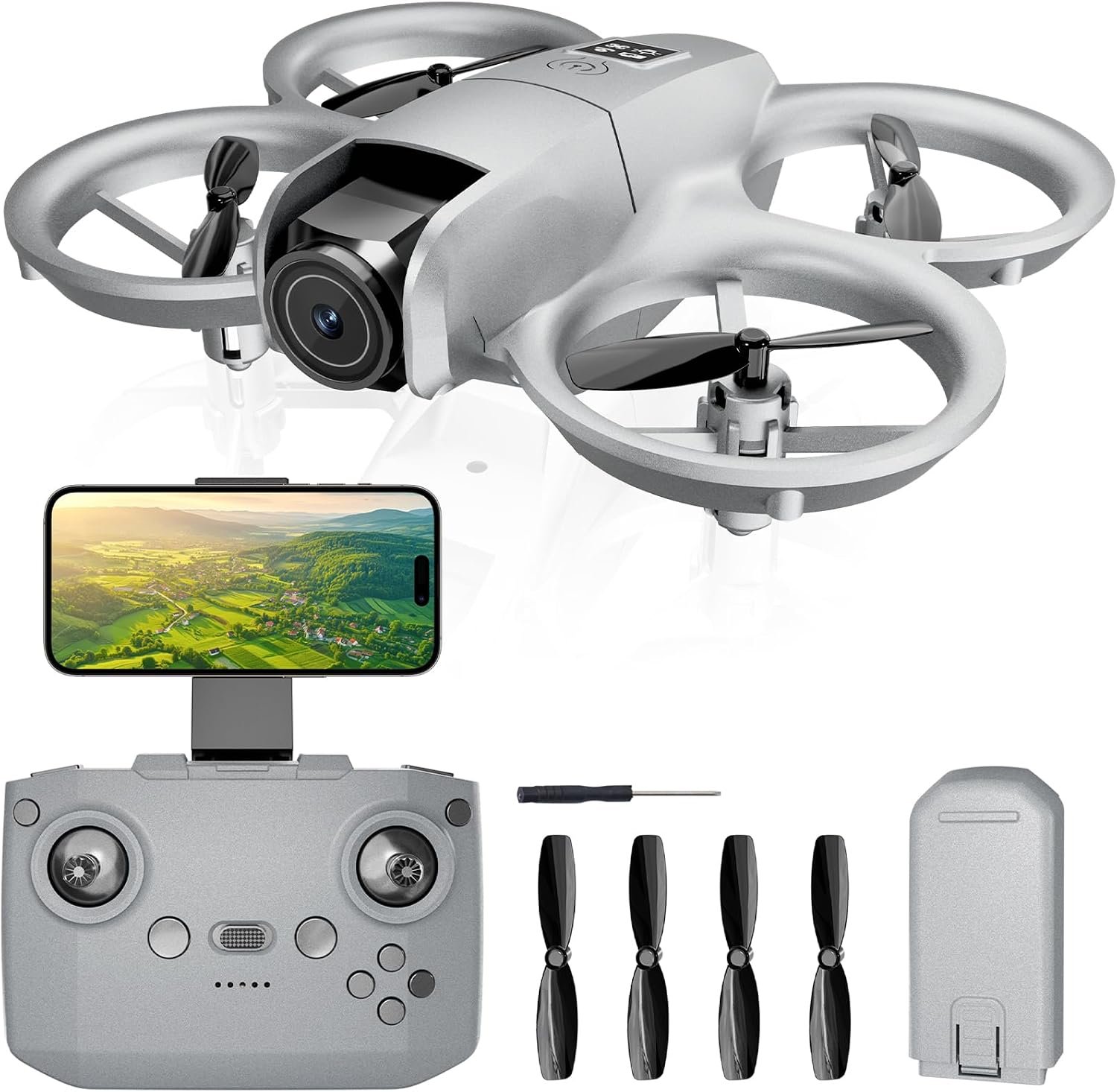 Camera Drone, 1080P HD Quadcopter for Beginners | One Key Takeoff/Landing, Altitude Hold, Headless Mode, 3D Flips, Trajectory Flight, 3 Speed Modes