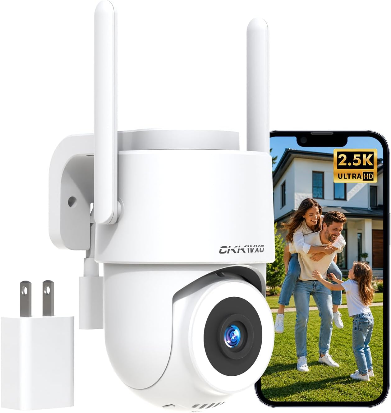 5G Wifi Light Security Camera, 2.5K 5MP Outdoor Security Camera | 360° PTZ Home Security Cam,Color Night Vision,Motion Detection,Auto Tracking,2-Way Audio,24/7 Recording,Works with Alexa