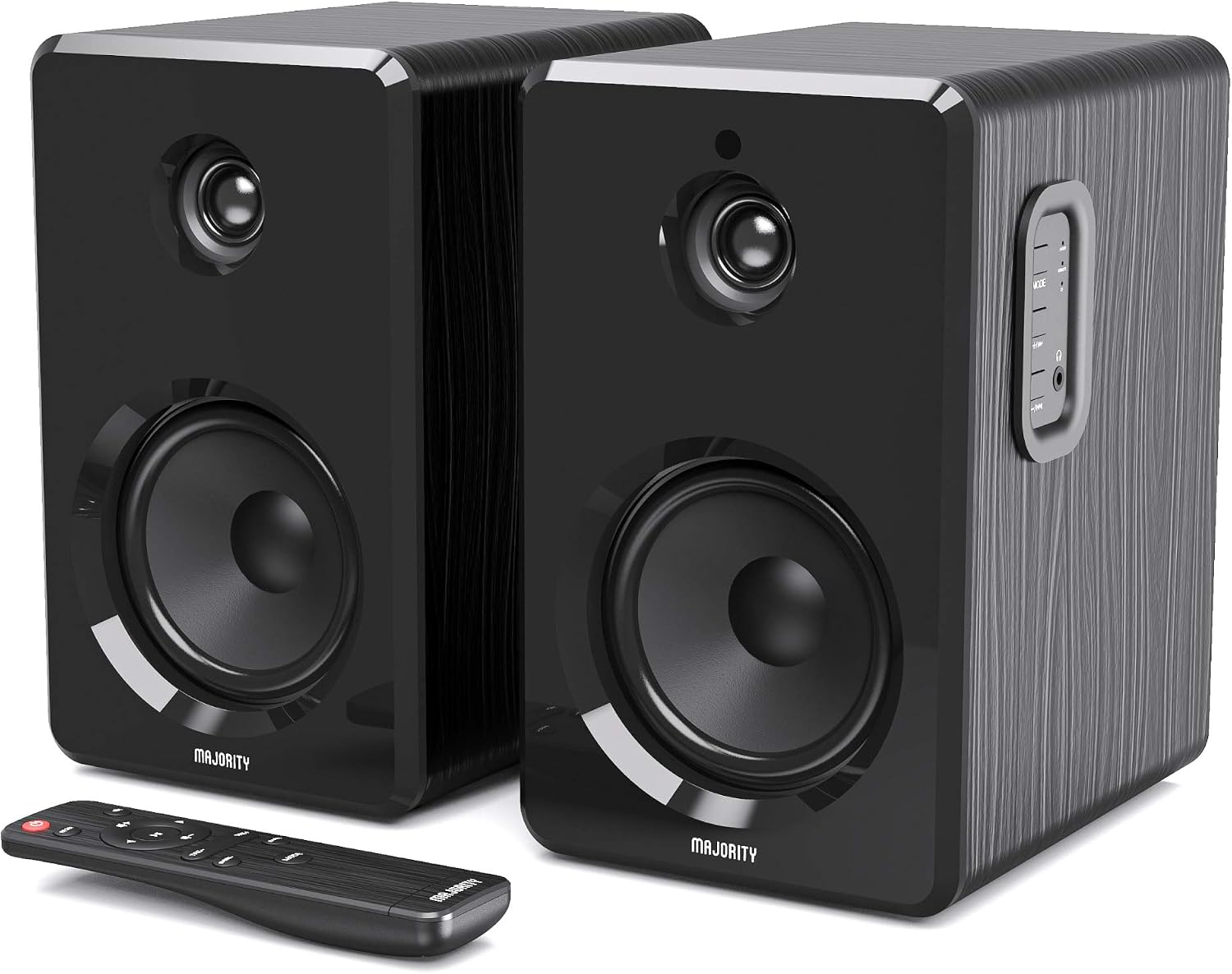 D40 Active Bookshelf Speakers | Powered Stereo Studio Speakers | Powerful Amplified 2.0 Channel Sound | Bluetooth, Optical, RCA, USB & Aux Playback | Digital Controls | Hifi Speakers