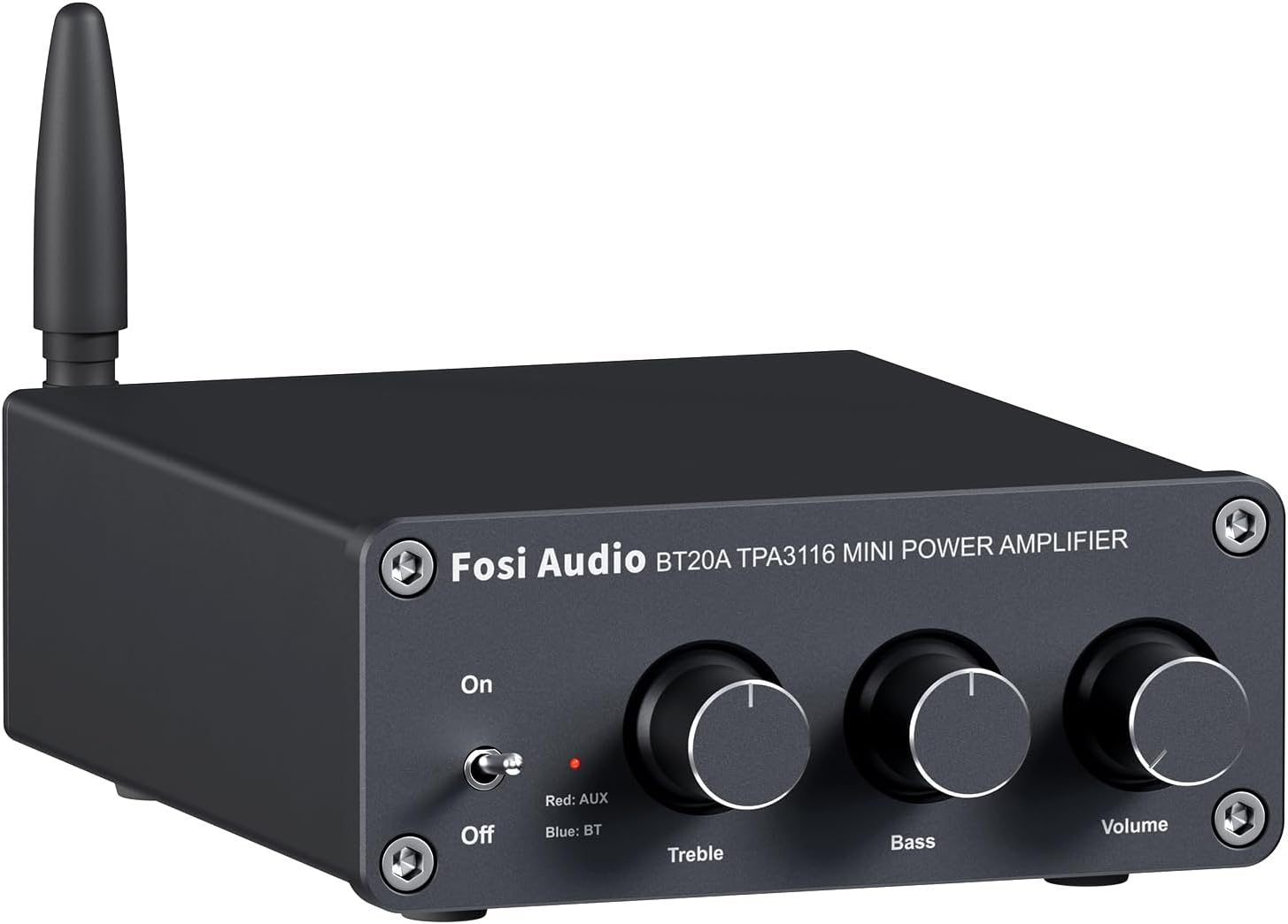 BT20A Bluetooth Stereo Amplifier, 2 Channel Home Audio Component Amplifiers for Passive Speakers, Mini Class D Amp Receiver 200W for Indoor/Outdoor/Garage/Ceiling/Bookshelf Speaker
