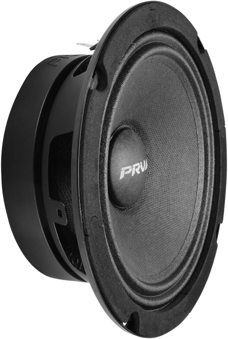 6.5 Inch Shallow Midrange Speaker, 6MR200A-4, 200 Watts, 4 Ohm Shallow Mount Car Audio Slim Speaker, 1.5 in Voice Coil, Compact for Doors (Single)